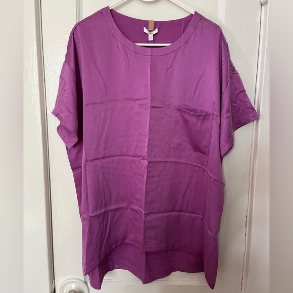 SOLD EBAY NWT Lunya Silk Tee/Shorts Sleep Set in Atmospheric Fucshia sz XS - Picture 3 of 8